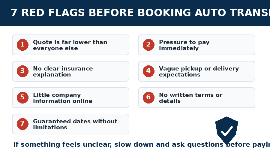 Seven red flags to watch for before hiring an auto transport company